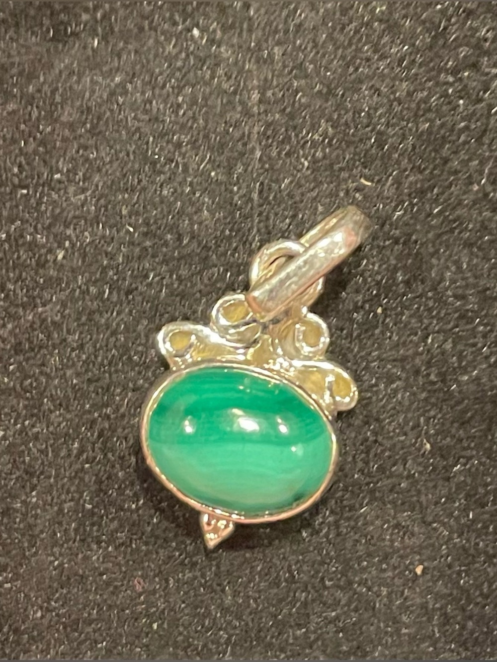 Sterling Silver Green Turquoise Pendant